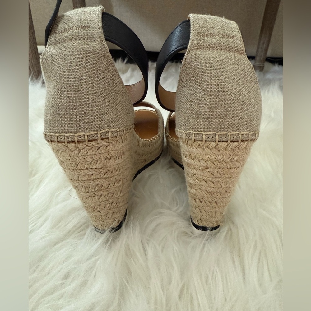 See By Chloe Glyn Espadrille Platform Wedge Sandals - Picture 4 of 9